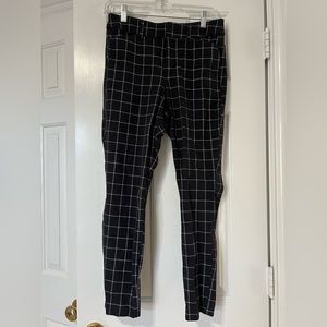 Black and White Plaid Grid Pants